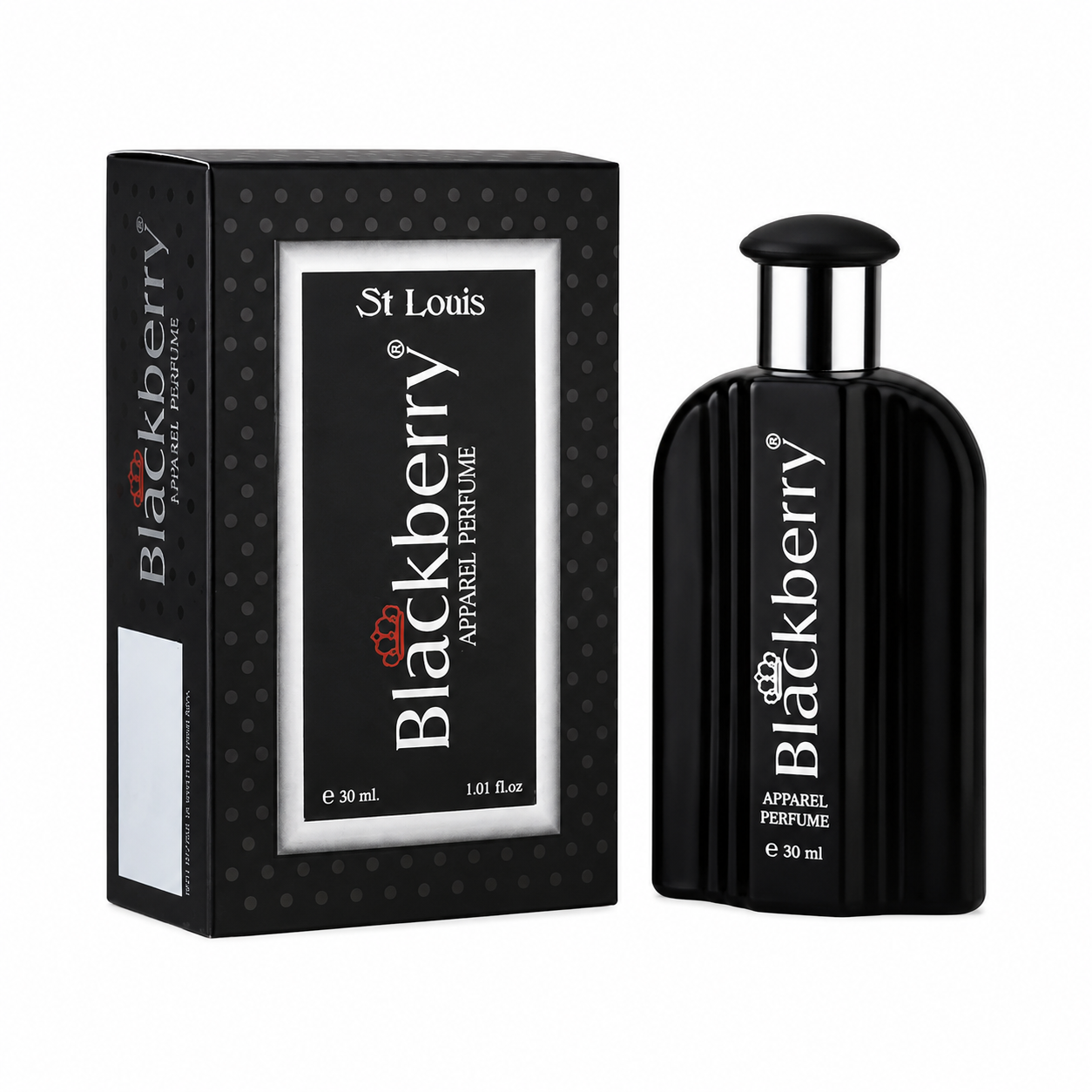 Blackberry Aphorist perfume 30 ml bottle next to its black packaging box with white and red lettering, on a plain white background.